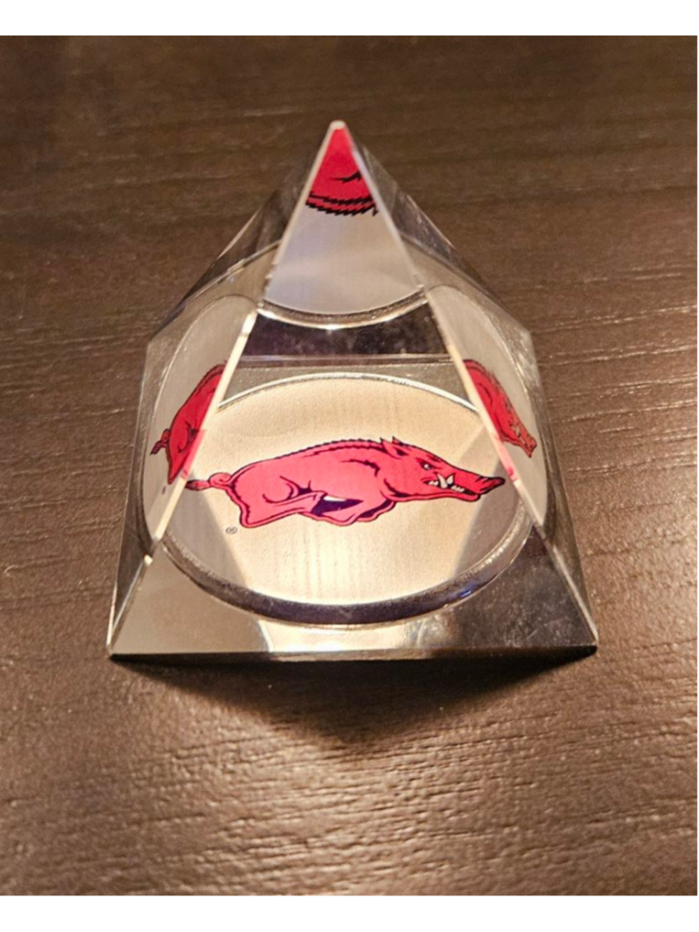 Arkansas Razorbacks paperweight glass collegiate decor office accessories